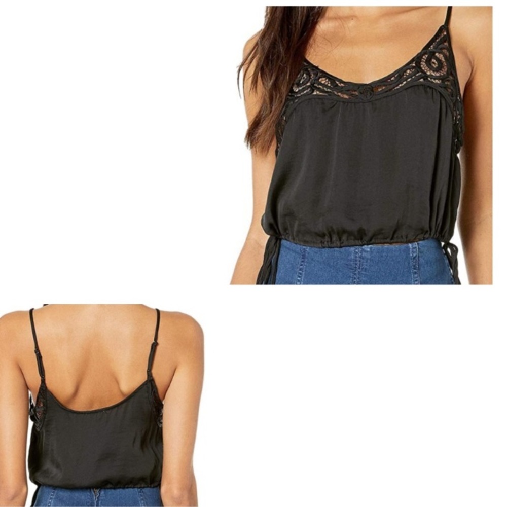 Free People BLACK Blouson brami camisole top NWT!